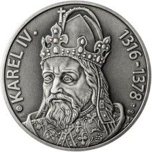 Karel IV., král a císař - 700. výročí narození stříbro antik